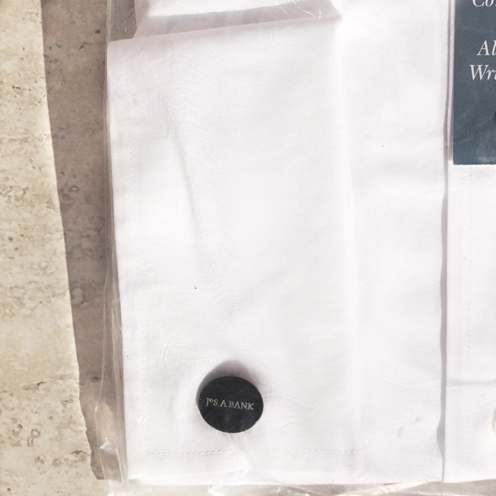 JOS A BANK White Cufflink Button Dress Shirt 16.5" - Picture 4 of 7